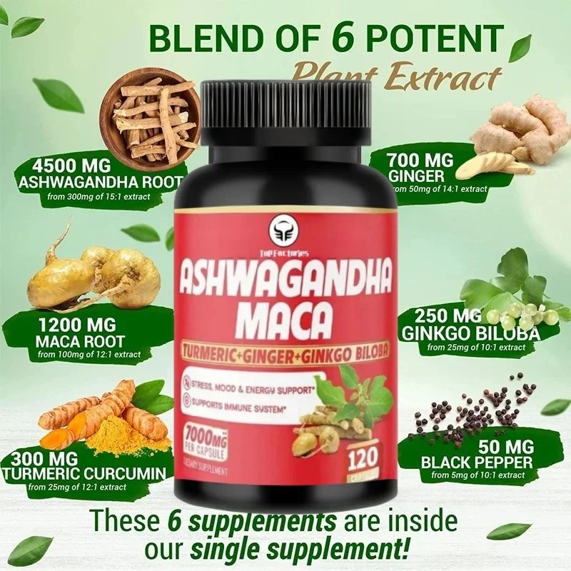 Top Factories Ashwagandha And Maca Supplements-Support Stress, Maca, South African Drunken Eggplant, Vegetarianism, Non Gmo