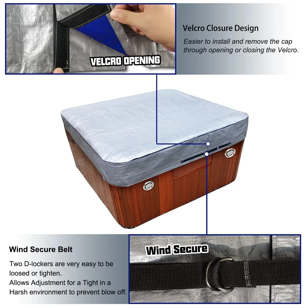 Good quality hot tub cover cap customizable hot tub and spa cover Protector cap size 333 x 239 x 11cm