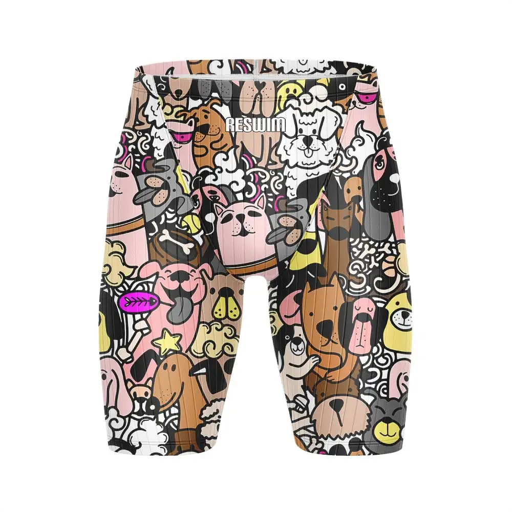 Summer Surf Trunks Beach Tights Shorts Men's Jammers Swimsuit Quick Dry Lycra Surf Swimming Pantalones Gym Jammer Swimwear