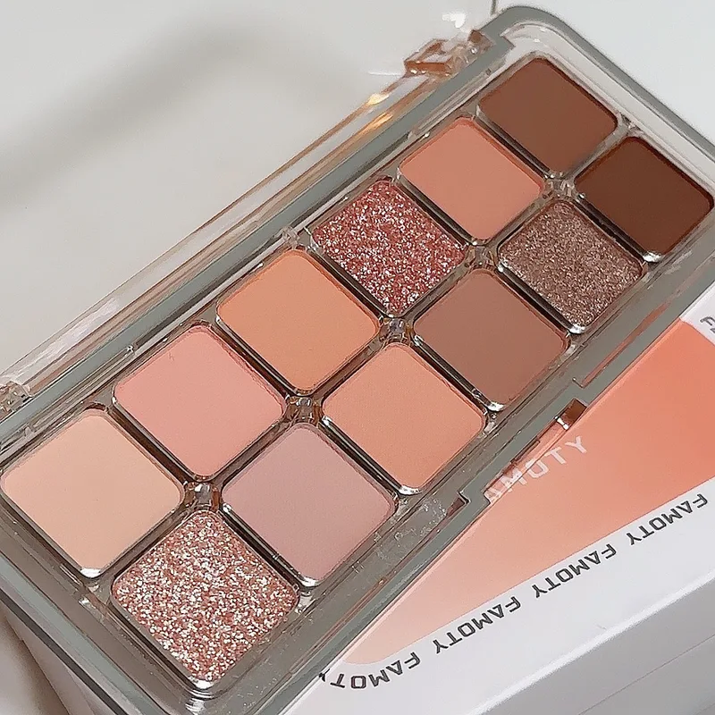 12-Color Low Saturation Matte Eyeshadow Palette Tea