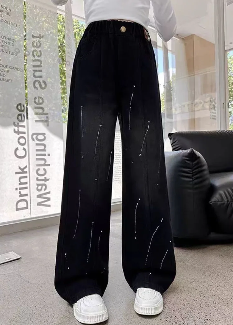 Wide-Leg Jeans Winter Fleece-Lined Thermal