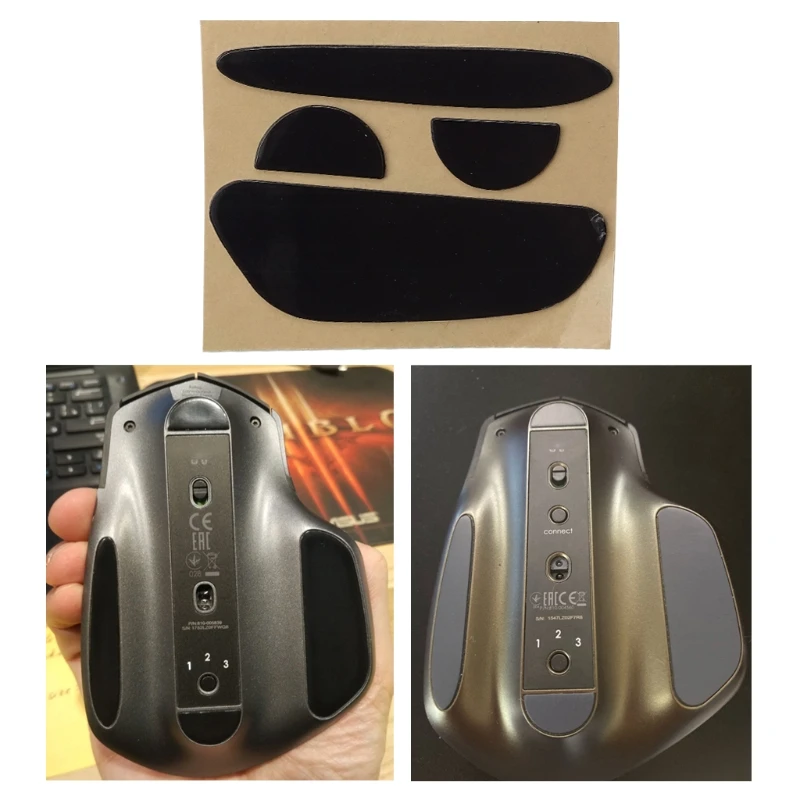 DN59 1 Set Mouse Feet MX Master Rounded Curved Edges Mouse Skates Pads Wireless Gaming Mice Feet Sticker Replacement mouse skates mouse anti slip sticker