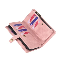 Elegant Flip Leather Case with Multifunctional Magnetic Wallet Cover - iPhone XR (Pink)