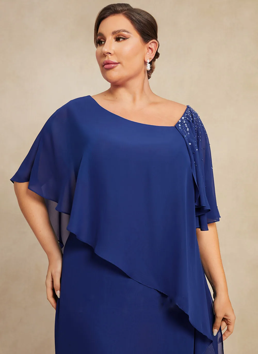 Graceful Half Sleeves Mother Dresses For Weddings Sheath Formal Gown Beading Zipper Back Vestidos De Ocasi&oacute;n Formales mother bride dresses