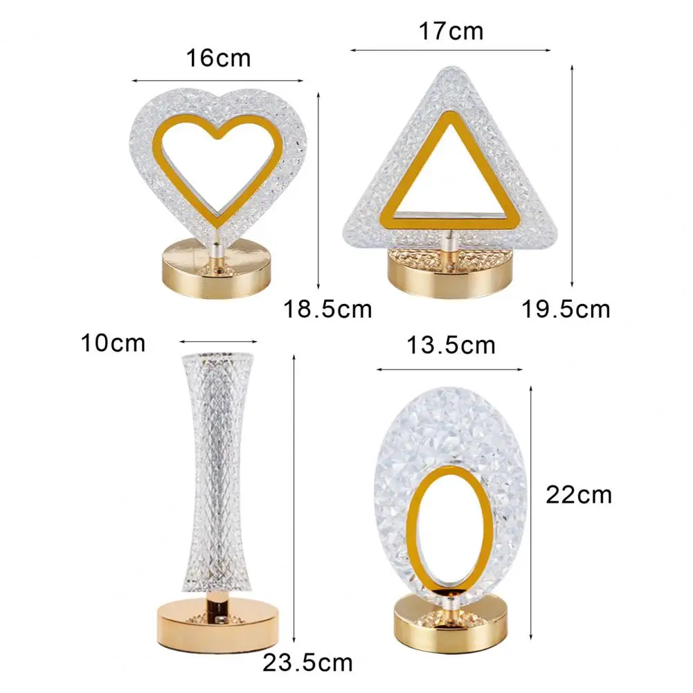 Heart Shaped Crystal Table Lamp