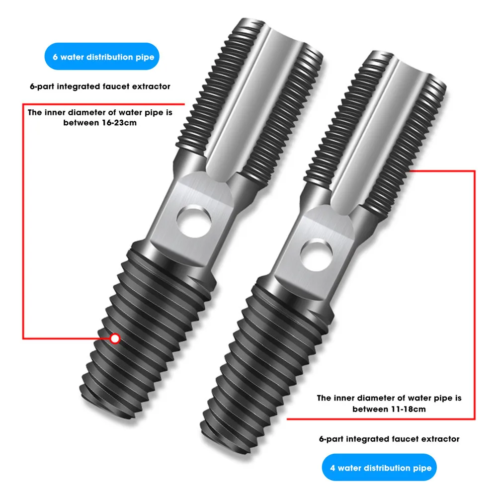 Double Head Screw Extractor Drill Bits Set Damaged Water Pipe Broken Bolt Screws Remover Tools Faucet Valve Thread Repair Taps