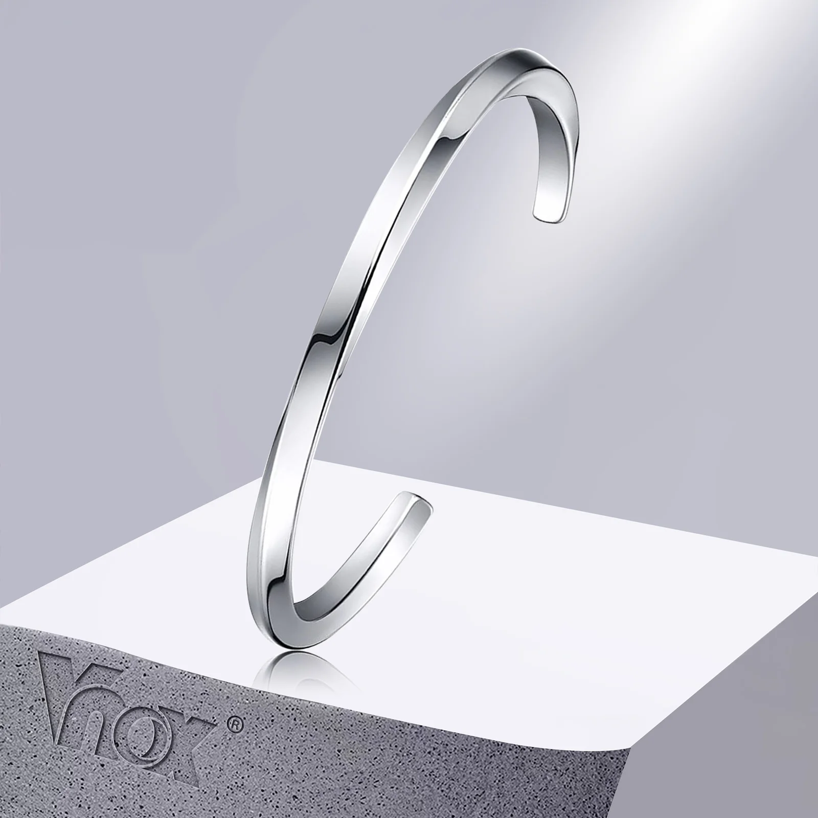 Vnox Vintage Stainless Steel Bangle for Men Women Mobius Twisted Cuff Bracelet Unisex Casual Pulseira Gents Jewelry metal bracelet stainless steel bracelet