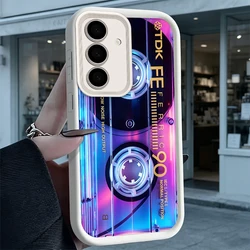 Neon TDK Cassette Tape Phone Case with Enhanced Camera Protection - Galaxy S23 Ultra (White ZQSSTYCTN)