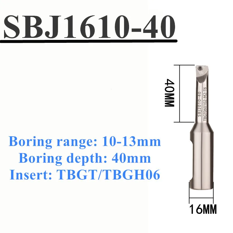 1pc SBJ1610-40 boring bar, use with NBJ16 boring head, hole range: 10-13mm, depth 40mm, indexable bar