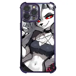 Loona Fan Goth Wolf Girl Neon Aesthetic Phone Case - Electroplated Finish - iPhone 15 Plus (ZS)