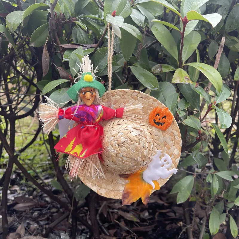 

Halloween Skeleton Scarecrow Door Hanging Doorplate Ghost Festival Pastoral Park Supplies Layout Props
