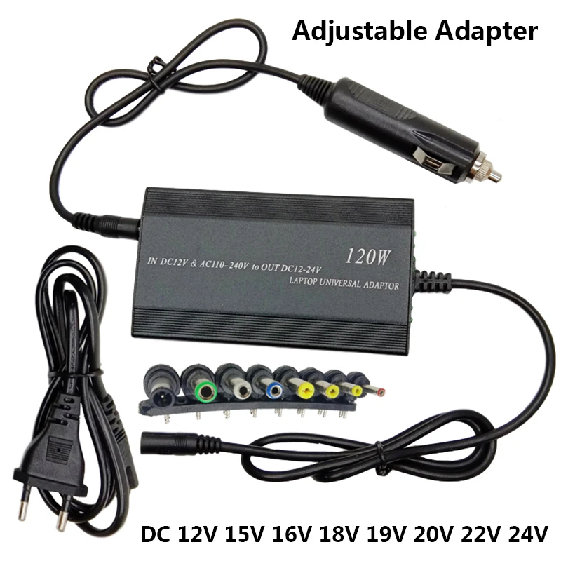 Adaptador de voltaje ajustable para coche, de corriente de 120W cc 12V, 15V, 16V, 18V, 19V, 20V, 22V, 24V, cargador de CA para portátil y Notebook|Adaptadores CA/CC| - AliExpress