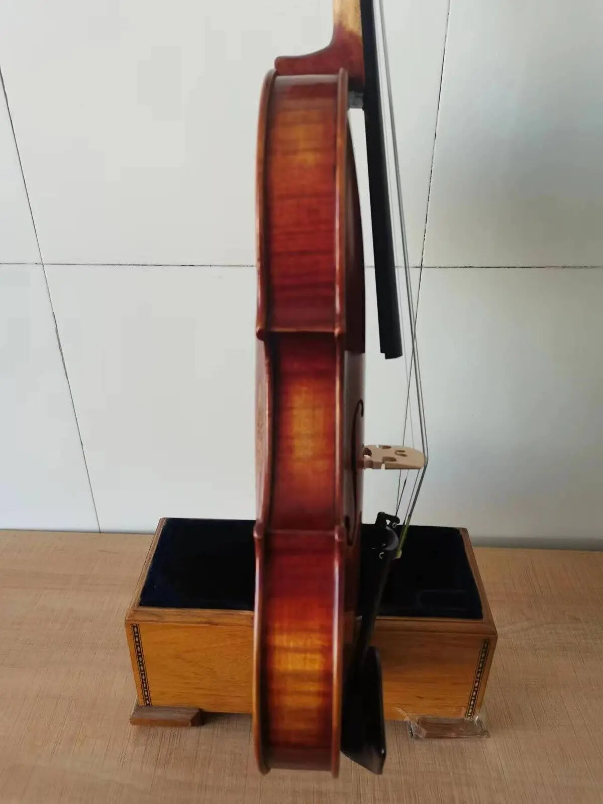 4/4 size Violin solid flamed maple back spruce top hand carved nice sound K3163