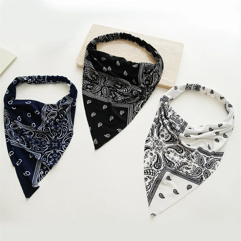 Böhmen Druck Haar Schal Dreieck Bananen Neue Vintage Weiche Elastische Haarband Headwrap Für Frauen Haar Zubehör Mädchen Stirnband – Detail 11