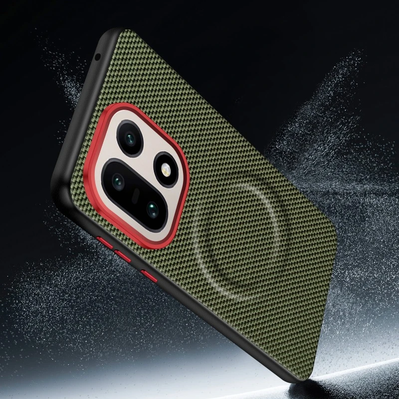 Luxury Magnetic Soft TPU & Nylon Woven Leather Anti-Fingerprint Phone Case