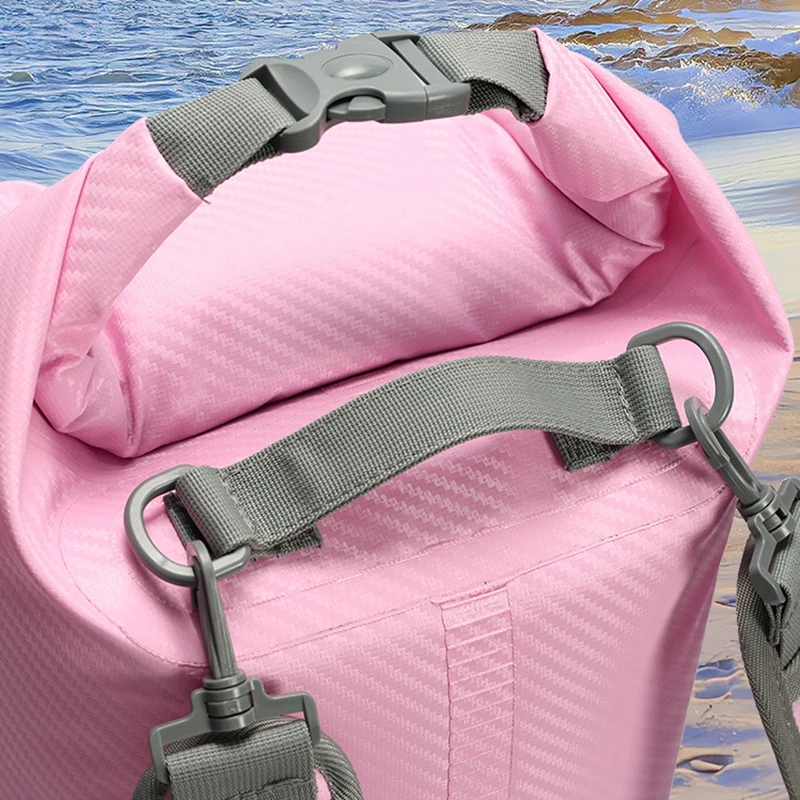 Carbon Fiber Waterproof Bag Portable Bucket Bag Beach Rafting Swimming Outdoor Backpack Waterproof