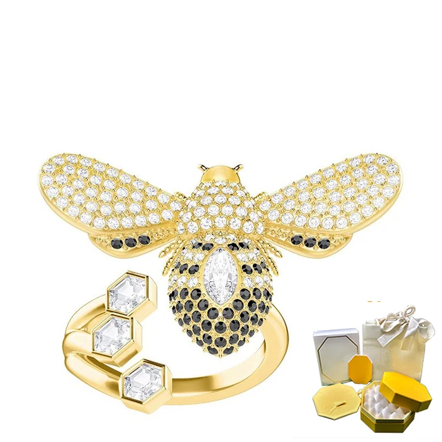 2023 Top New Graceful Bloom Bee Ring Moda Donna Classico Regalo Di Lusso Romantico