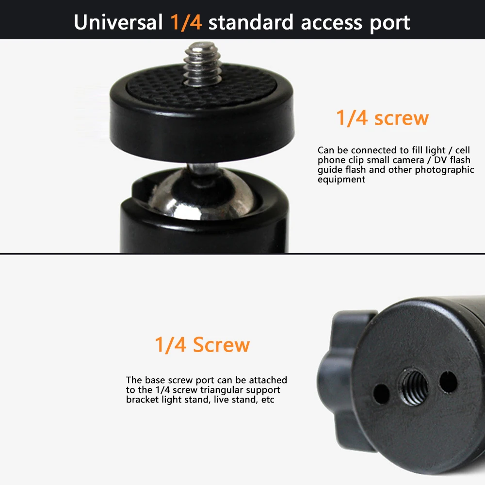1pc Mini Tripod Ball Head 1/4 & 3/8 Hot Shoe Adapter Cradle for DSLR Camera 360 Rotatable Camera Tripod Bracket Holder Mount tripod ball head
