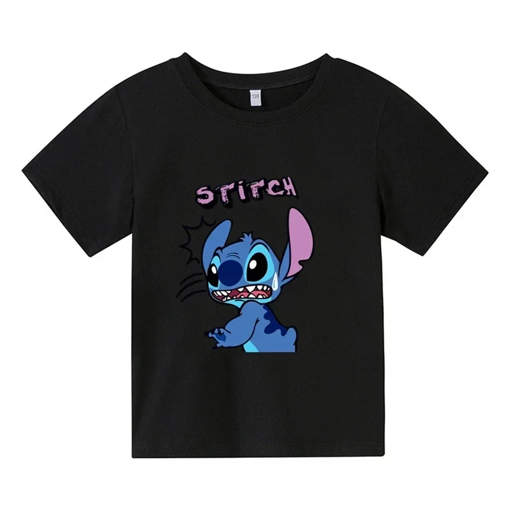 thumbnail image 1 of Nueva camiseta de algodón de Lilo & Stitch para niños, camisetas de manga corta de verano a la moda con dibujos animados para niños y niñas, 1 of 5