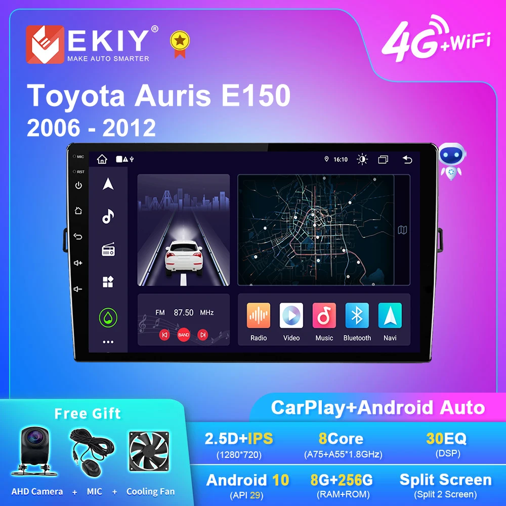 

Автомагнитола EKIY X7 Android 10 для Toyota Auris E150 2006 - 2012 Navi GPS Carplay Автомобильный мультимедийный видеоплеер стерео 2 din DVD