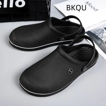Beach Slippers for Men Round Toe Lightweight Flat Water Proof Comfortable Trendy All-match Breathable Non-slip Shoes Summer Main - Image 1