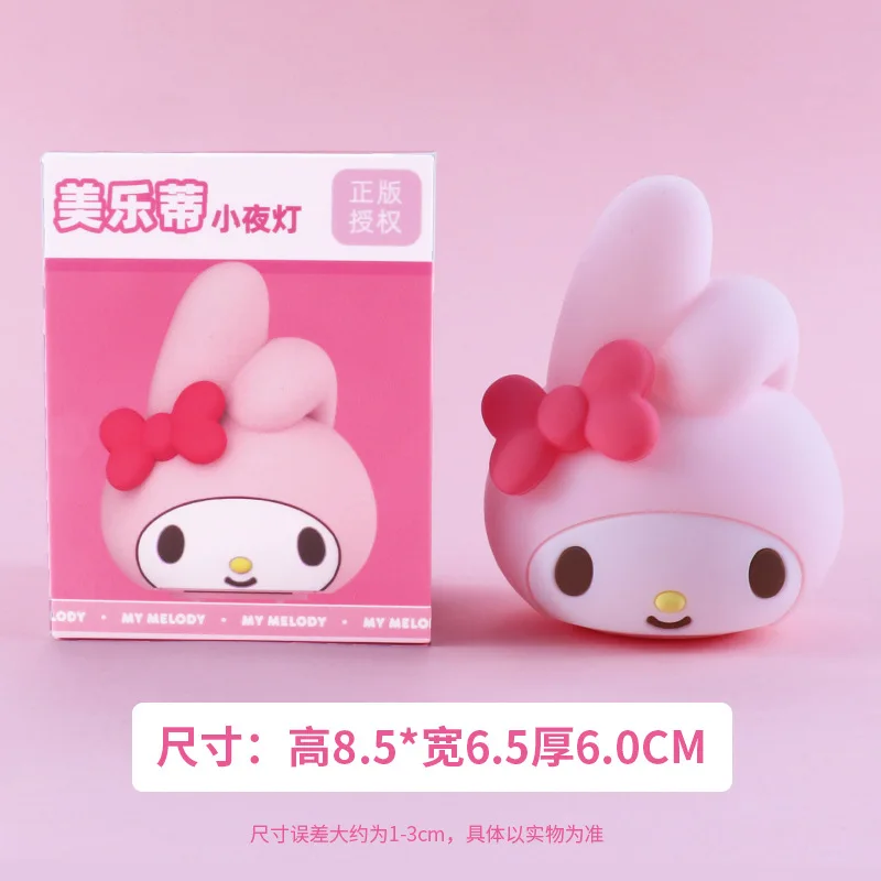 Kawaii Sanrio Kuromi moja melodia Cinnamoroll światło nocne figurki zabawki dekoracja domu dla fanów dzieci prezent na Boże Narodzenie