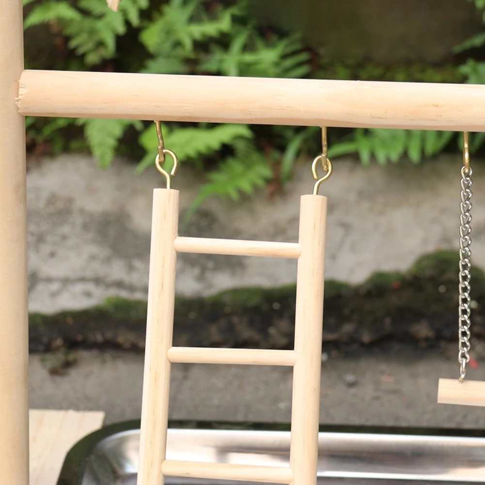 Title 7, Bird Playground Perch Stand With Feeding Cups S...