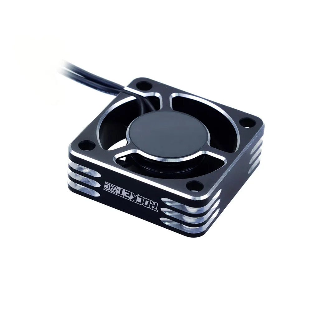 Ventilateur de refroidissement pour moteur RC 30mm V1 démonté, avec le stator et l'hélice séparés sur fond gris.