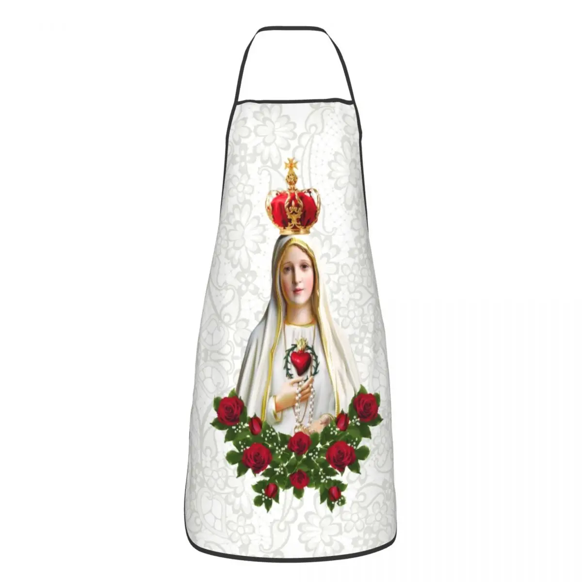 Bib Our Lady Of Fatima Virgin Mary Apron Unisex Adult Chef Cooking Kitchen Portugal Rosary Catholic Tablier Cuisine Baking