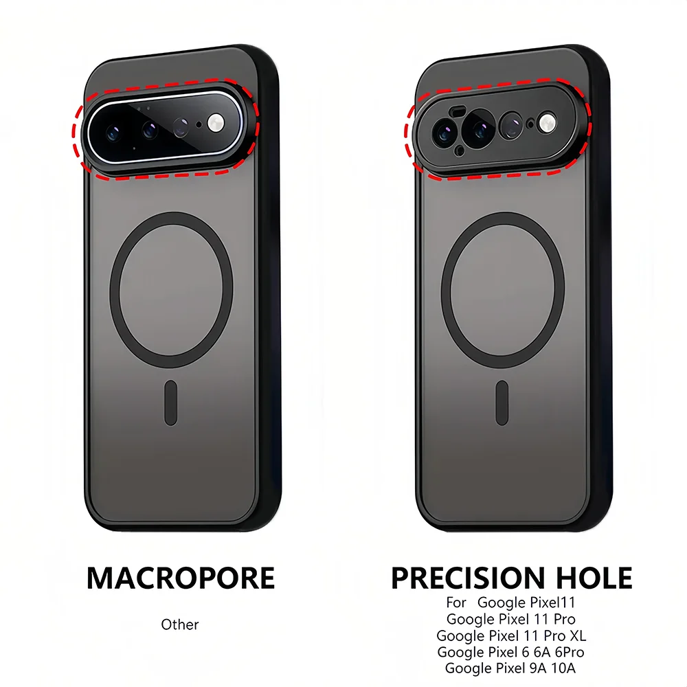 Sleek Clear & Matte Magnetic Shockproof Case with Magsafe Wireless Charging Compatibility