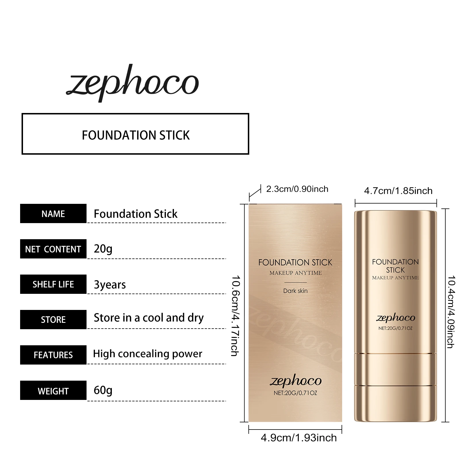 Foundation Stick 2 In 1 For Uneven Skin Tone Lightweight Matte_voghion.com