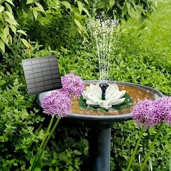 Lotus Solar Fountain Pump with Multi-Nozzle Design Durable Battery-Free Adjustable Height Vibrant Garden & Bird Bath Decor - Image 4