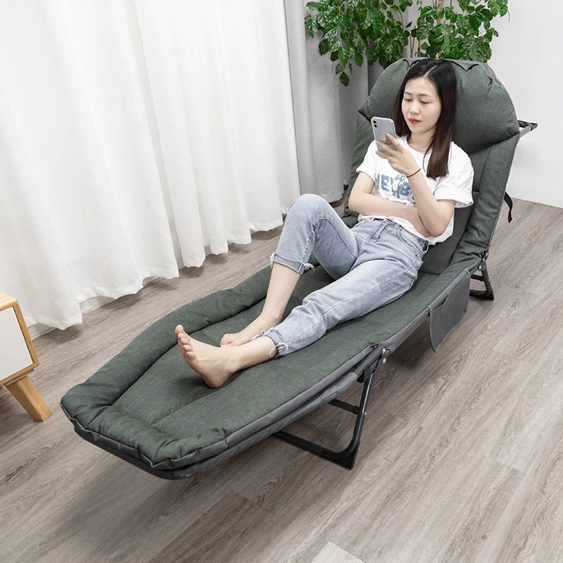 

Simple Folding Recliner Chair Five Gear Adjustable Office Nap Nap Chaise Lounge Simple Hospital Escort Single Bed