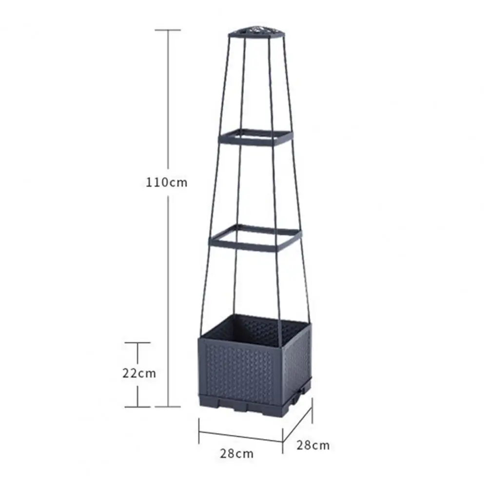 Planter Box Automatic Watering Easy Assembly Raised Garden Bed With Trellis All-Weather Safe Planting Box For Climbing Plant 6