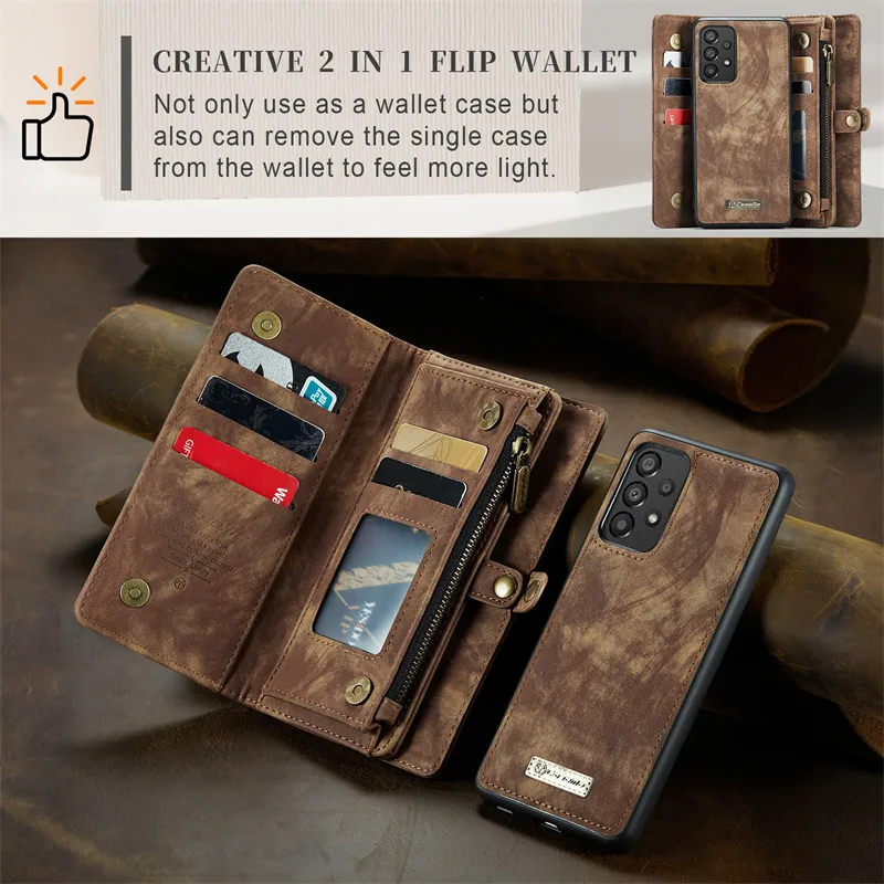 Premium Magnetic Flip Leather Wallet Phone Case with Card Holder