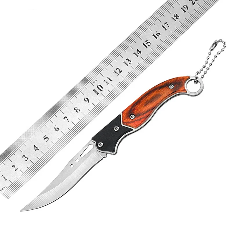 Description Picture 3 of itemPortable Stainless Steel Folding Fruit Knife Outdoor Pocket Knife Wood Handle Survival Knives Outdoor Hunting Fishing Tools