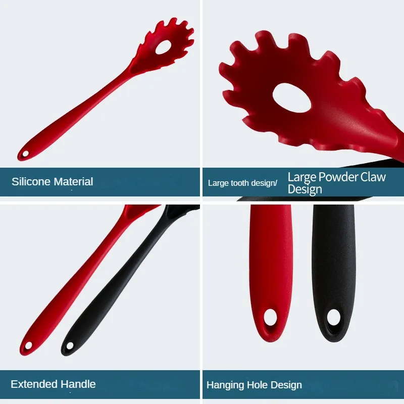 Pasta Spoon Large Spaghetti Spoon For Home Cooking Silicone Powder Claw Heat Resistant Pasta Tool 1 Pc