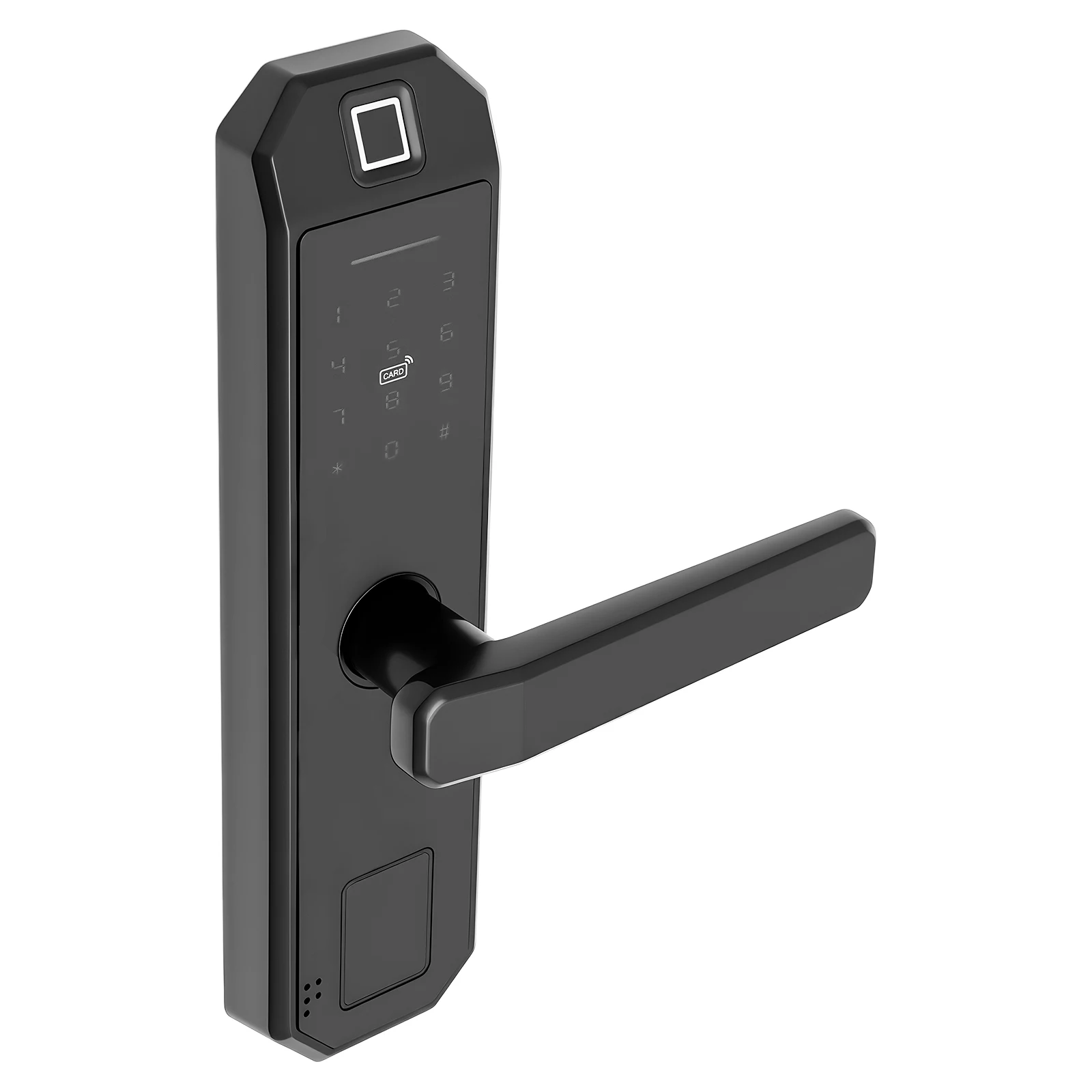 Intelligentes Fingerabdruck-Türschloss, Tastatur, elektronisches Schloss für Innentüren aus Holz, Aluminium, mit Touch-Steuerung und 200 Benutzer – Detail 12