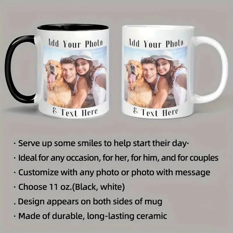 Personalized Ceramic Coffee Mug - 400ml, Customizable with Photos, Text, and Logos - Ideal Gift