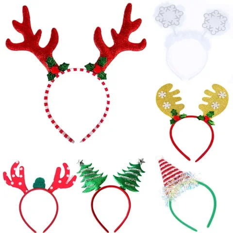 

Christmas Headband Santa Tree Elk Antlers Headband Xmas Navidad Party Kids Favor Headwear Christmas Decorations Party Cosplay