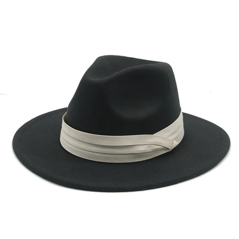Fedoras Hats For Women Autumn Wool Luxury Designer Brand Wide Brim