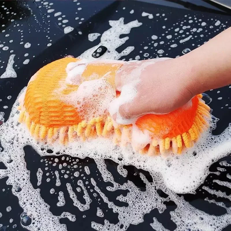 Microfiber Car Cleaning Kit – Sponge, Towel, and Gloves Set 1
