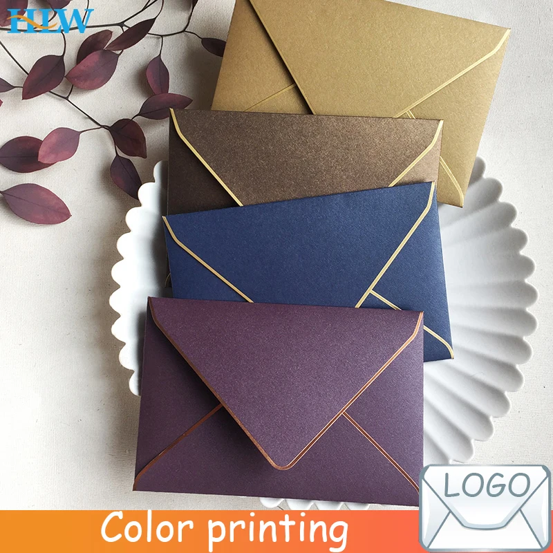 10pcs/lot 11x16.5cm Gold Stamping Envelopes Retro European Business Envelope Letter Paper Envelope Wedding Invitation