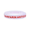 1PC/3PCS Warfarin Anticoagulant Silicone Wristband Medical Alert Rubber Bangle Adult Size 3