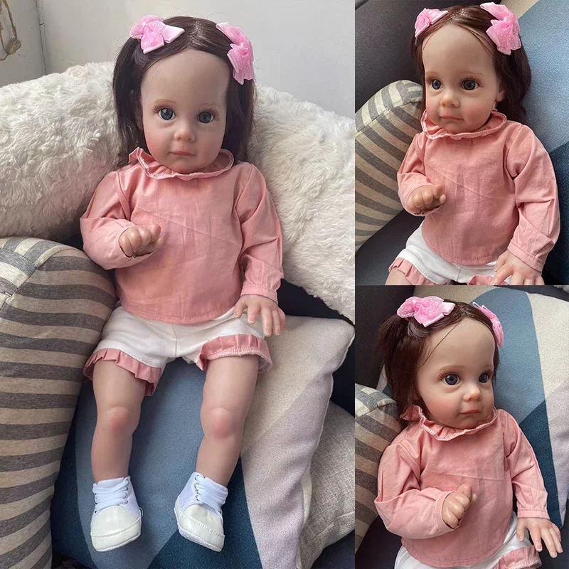 

60CM Maggie Newborn Handmade High Quality Reborn Toddler Detailed Lifelike Hand-rooted hair Collectible Art Doll