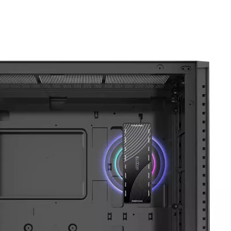 Chassis Fan Hub ICE Whale C8 1 to 8 PWM & ARGB Case Fan Hub Splitter 4Pin PWM Addressable ARGB Adapter SATA Power Interface With Remote control