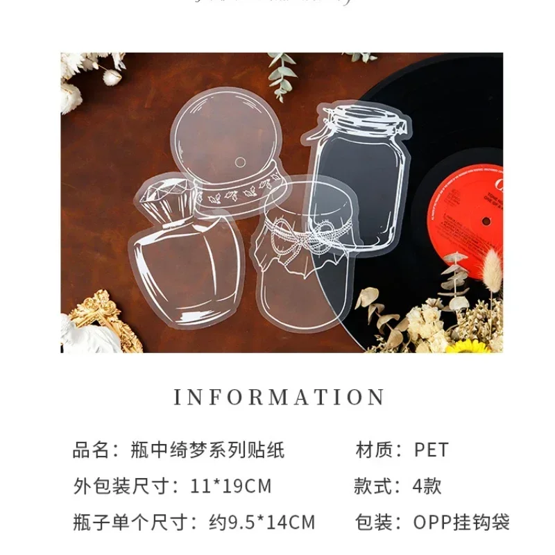 Transparent Glass Bottle Shape Flower Leaf Bookmark Making Cover DIY Handmade Plastic Sealed Plant Specimen Accessories 20pcs