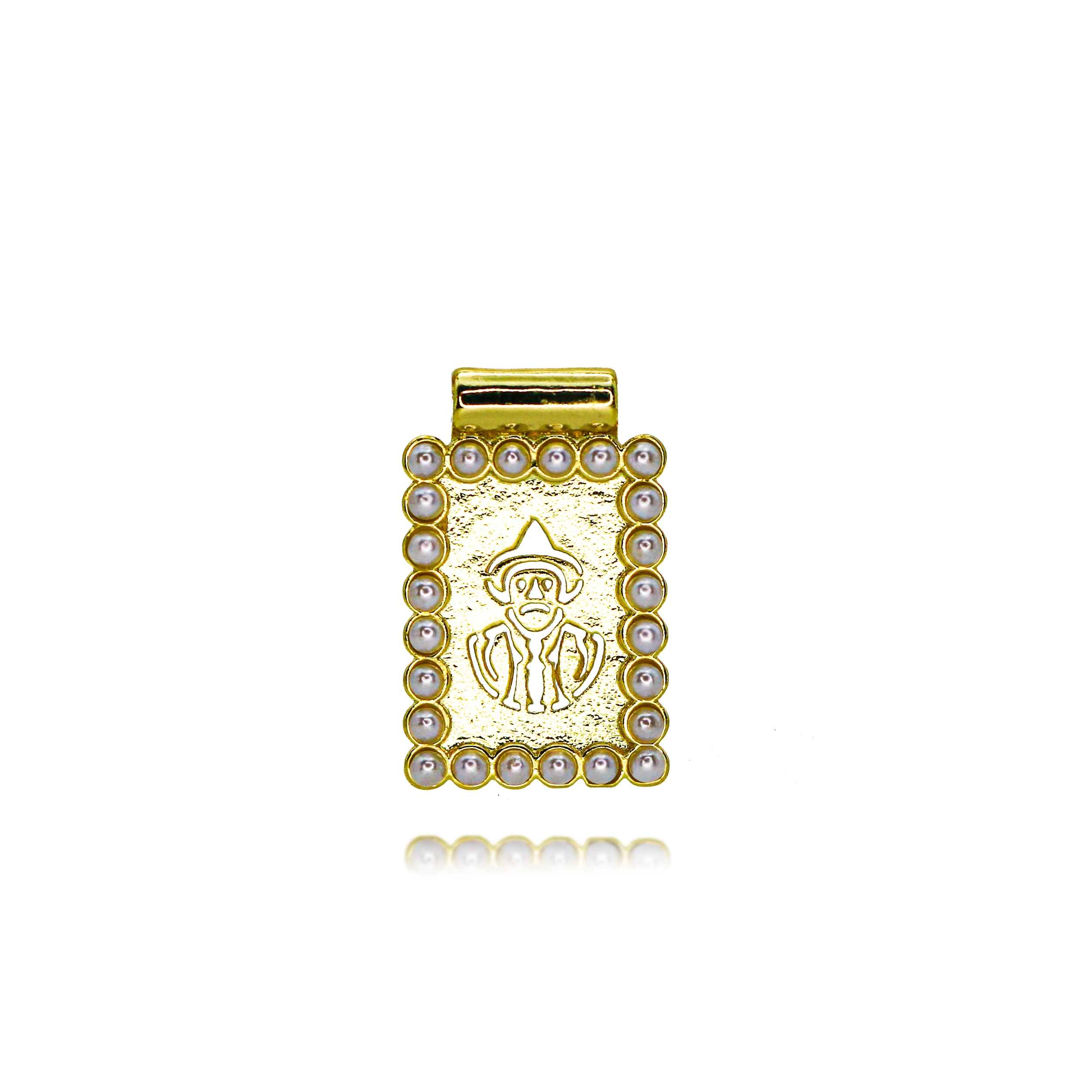 Gold Plated Pearls Jesus Malverde Charms for DIY Jewelry Making Angel of the Poor Pendant Generous Bandit Jewelry Supplies Gifts 2