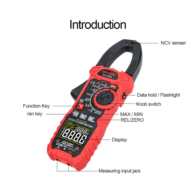 Achetez GVDA GD168B Mettrement de Prince Muttrique Multimètre Numérique  True RMS Auto Range NCV DC AC Tester de Tension de Chine