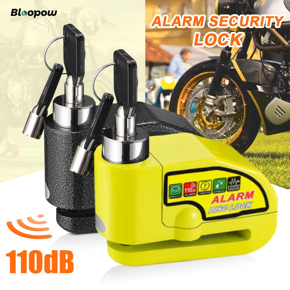 BloopowMotorcycle67mmDiscLockAlarmBikeAlarm110dbLoud
